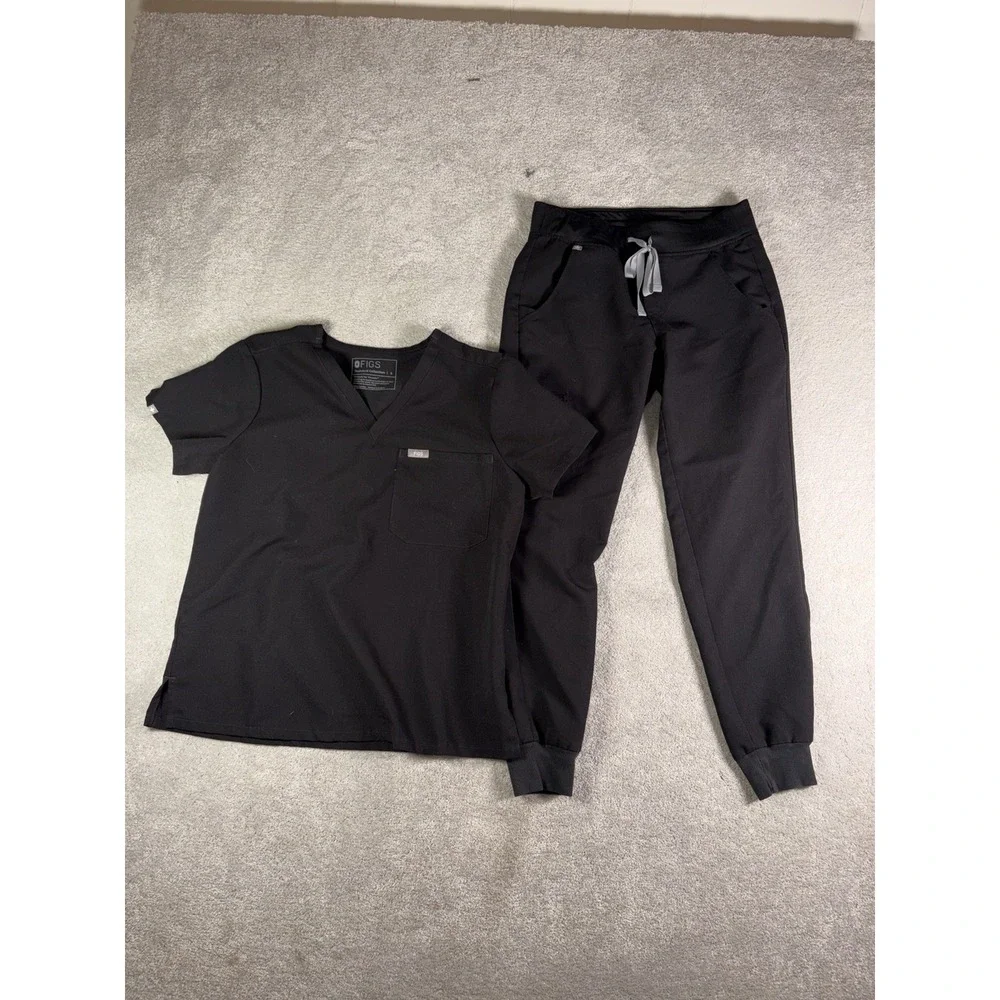 figs scrub set Catarina top (s) & zamora joggers (xs/p) black